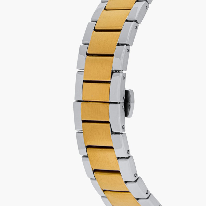 Omax Men's Green Dial Watch with Gold and Silver Band - Image 5